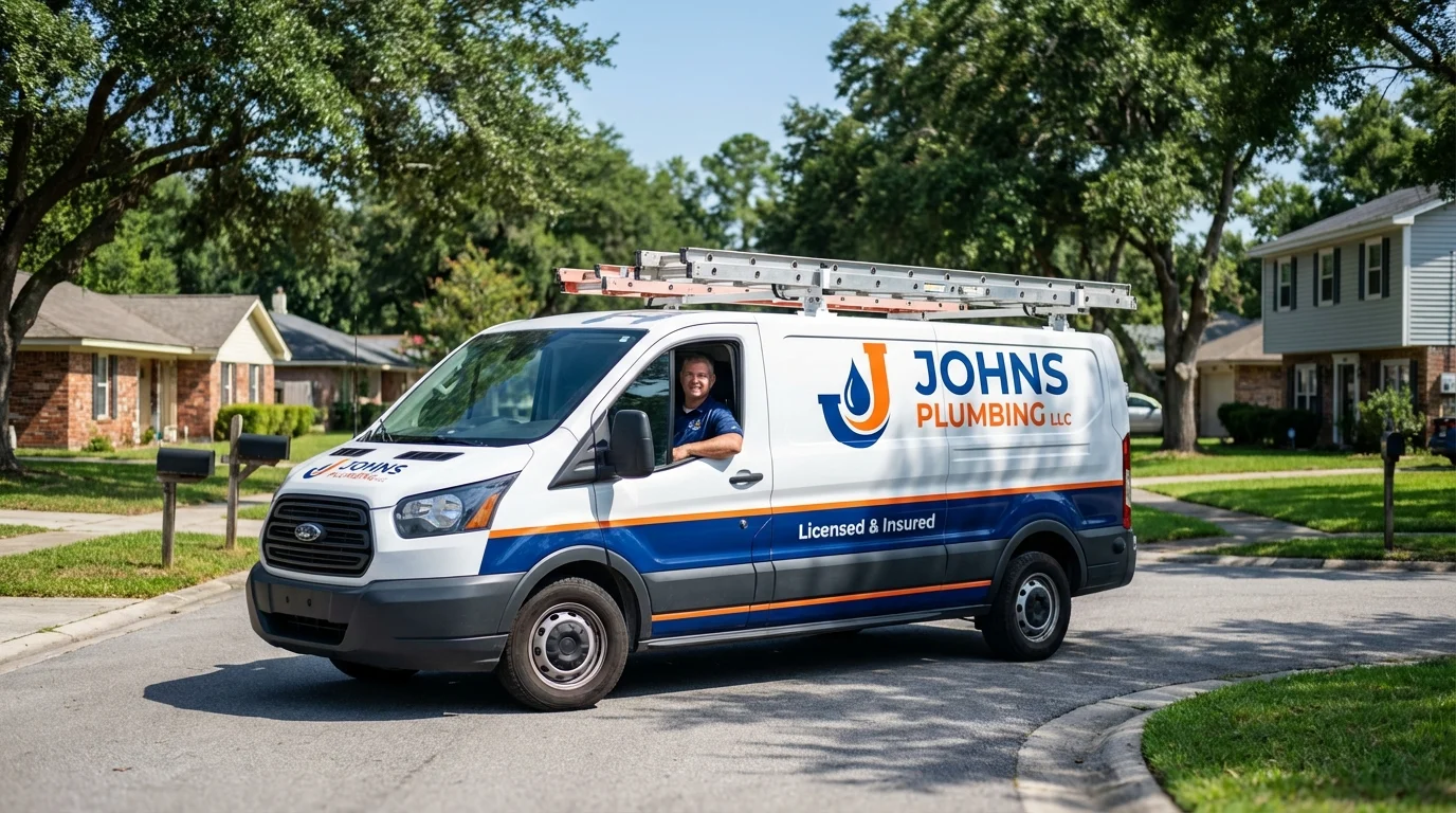 Johns Plumbing LLC service van in Winston, OR