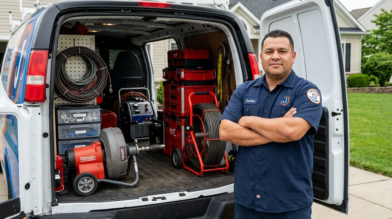 Professional drain cleaning equipment and Johns Plumbing LLC plumber in Winston